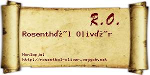 Rosenthál Olivér névjegykártya