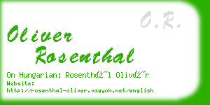 oliver rosenthal business card